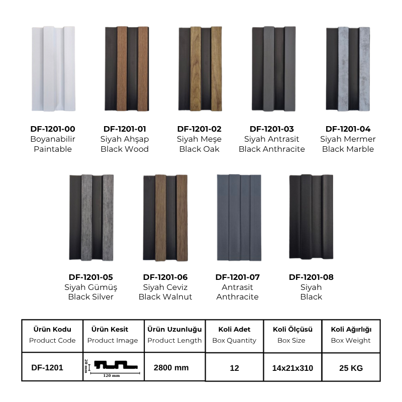 Decofloor Siyah Meşe Lambri (DF-1201-02)