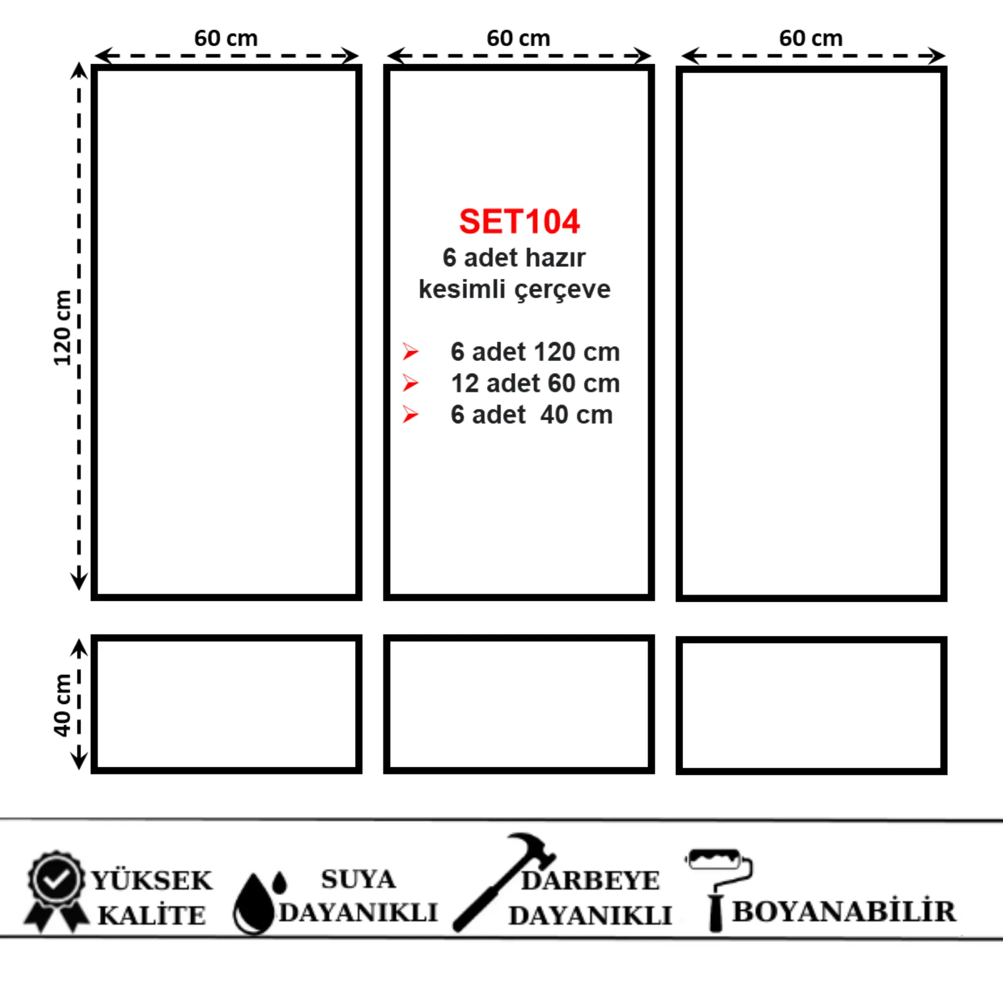 SET104 6 ADET HAZIR KESİMLİ ÇERCEVE