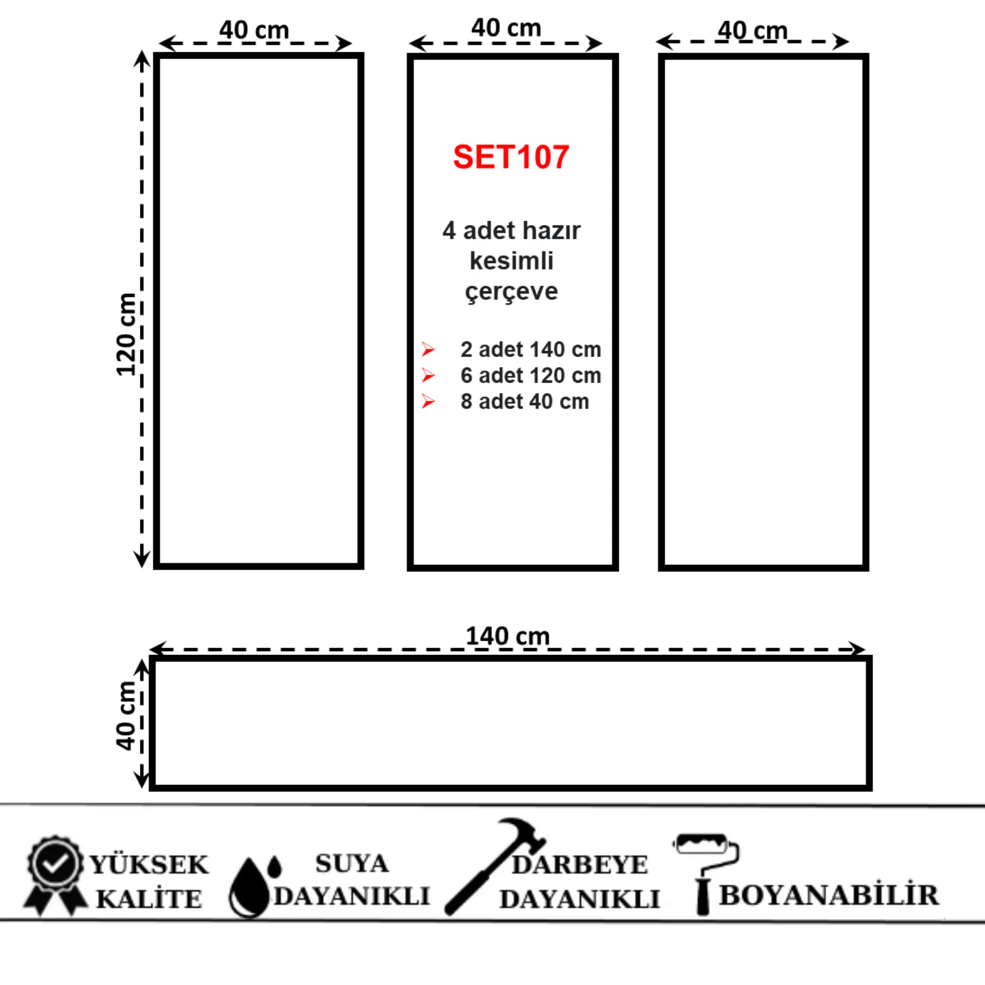 SET107 4 ADET HAZIR KESİMLİ ÇERCEVE