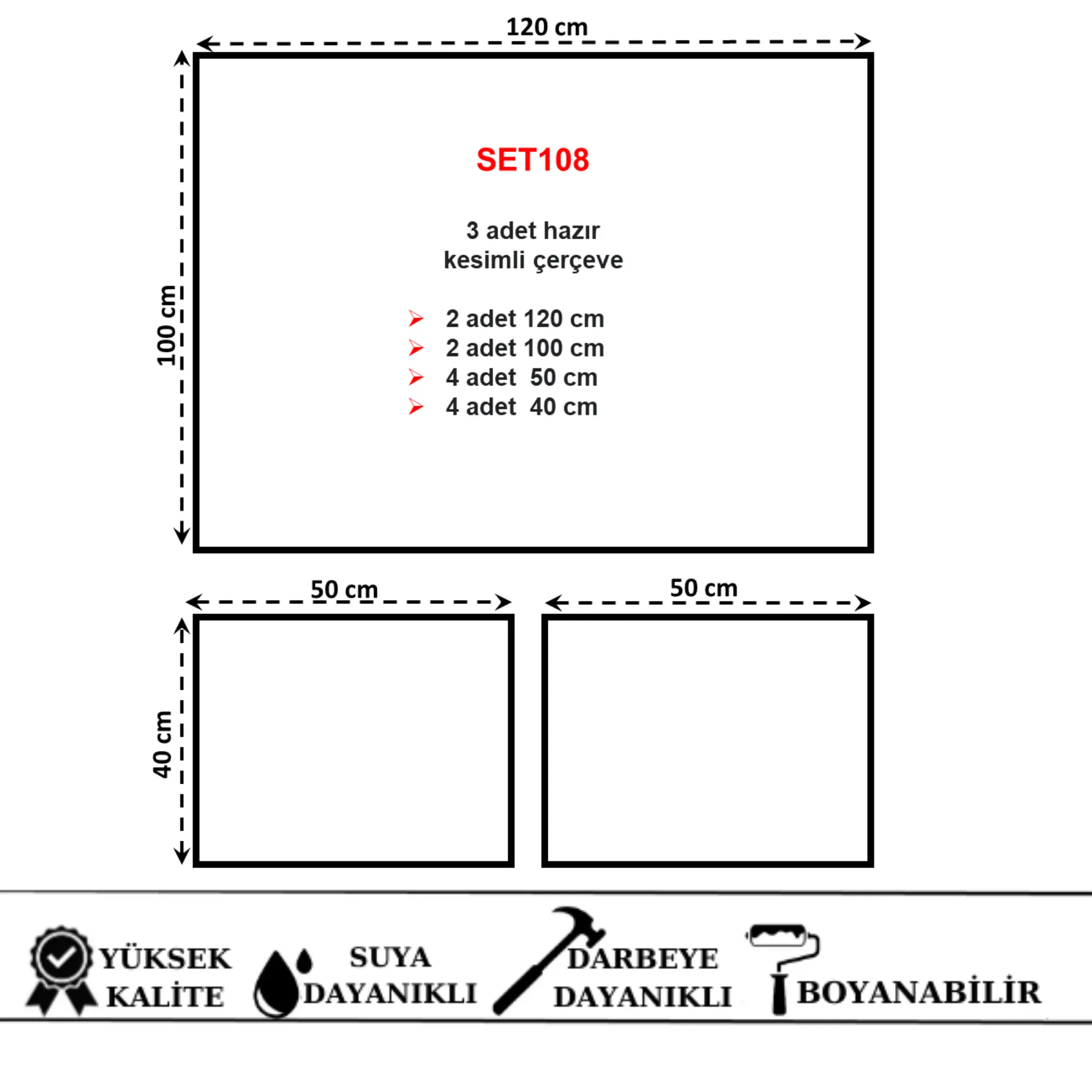 SET108 3 ADET HAZIR KESİMLİ ÇERCEVE