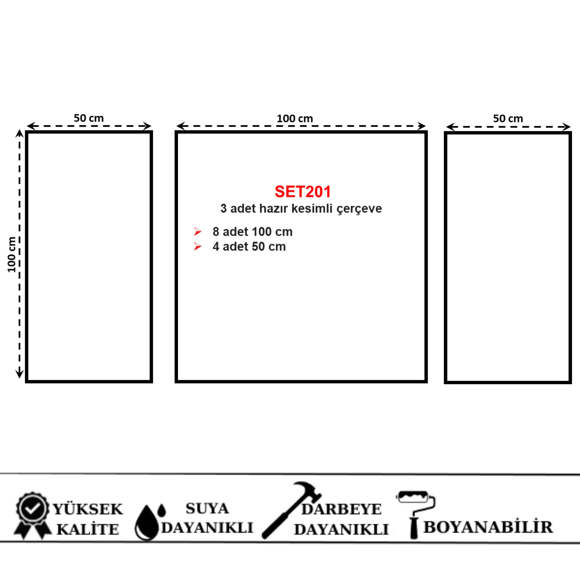 SET201 3 ADET HAZIR KESİMLİ ÇERCEVE